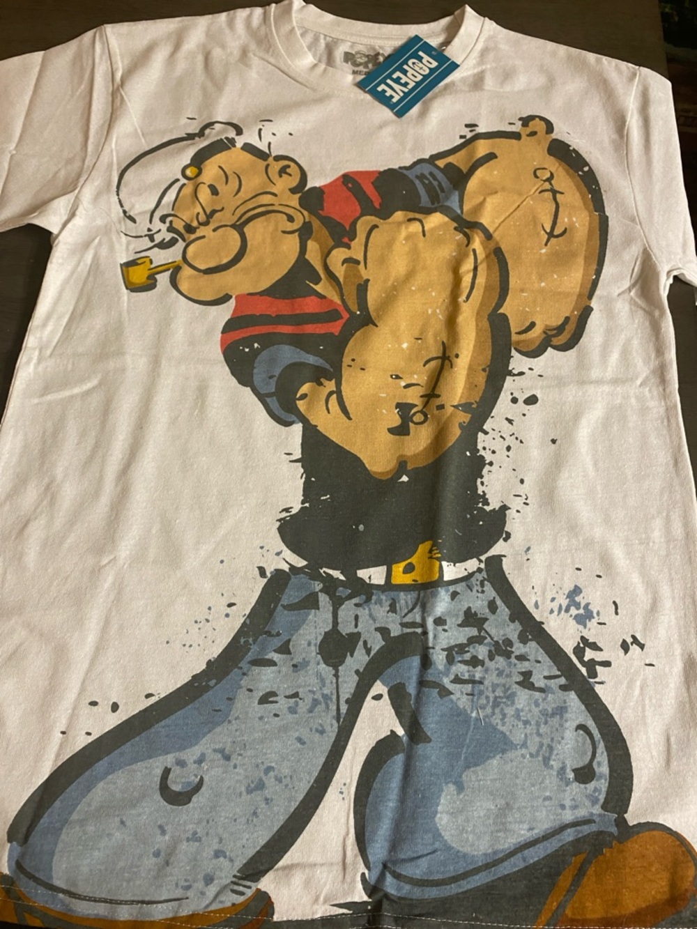 Popeye Blue Graphic Adult T-Shirt